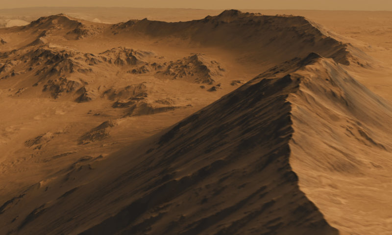 Creazione di montagne su Marte